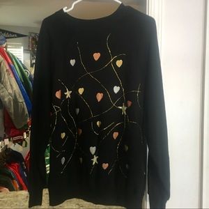 Vintage 80’s All Over Heart Patterned Crewnceck